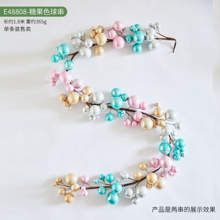 圣诞节装饰品亮装扮吊饰球挂件串球门饰氛围布置节日光球用品批发