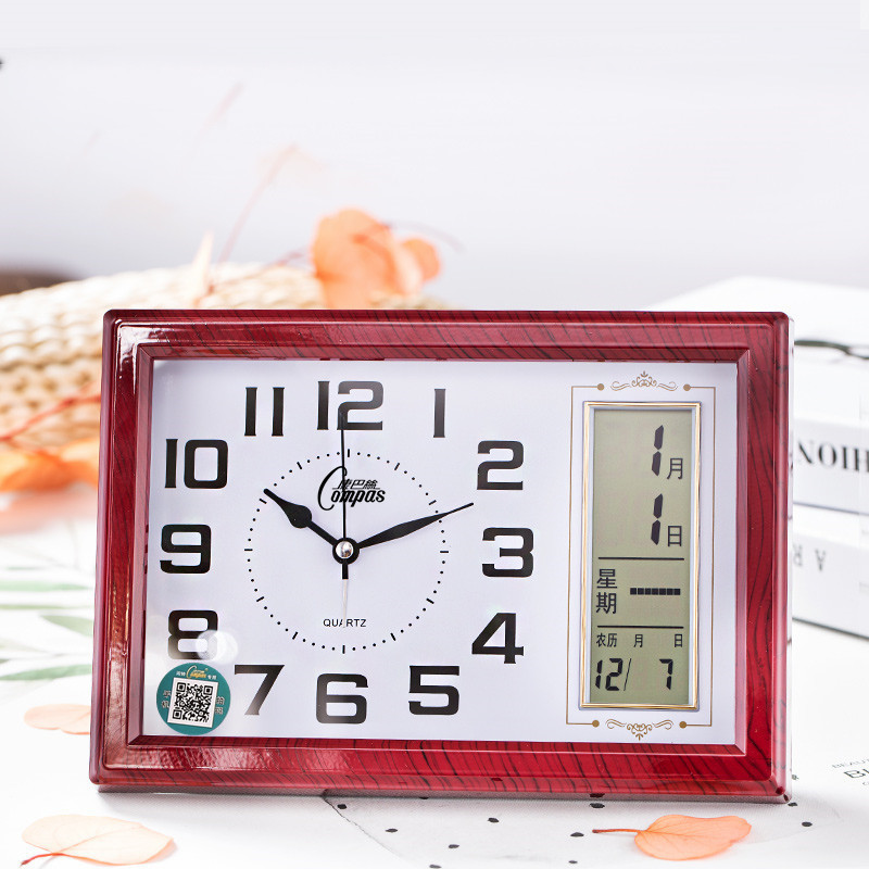 康巴丝台钟床头卧室座挂两用电子台式钟表摆件闹钟多功能静音钟表