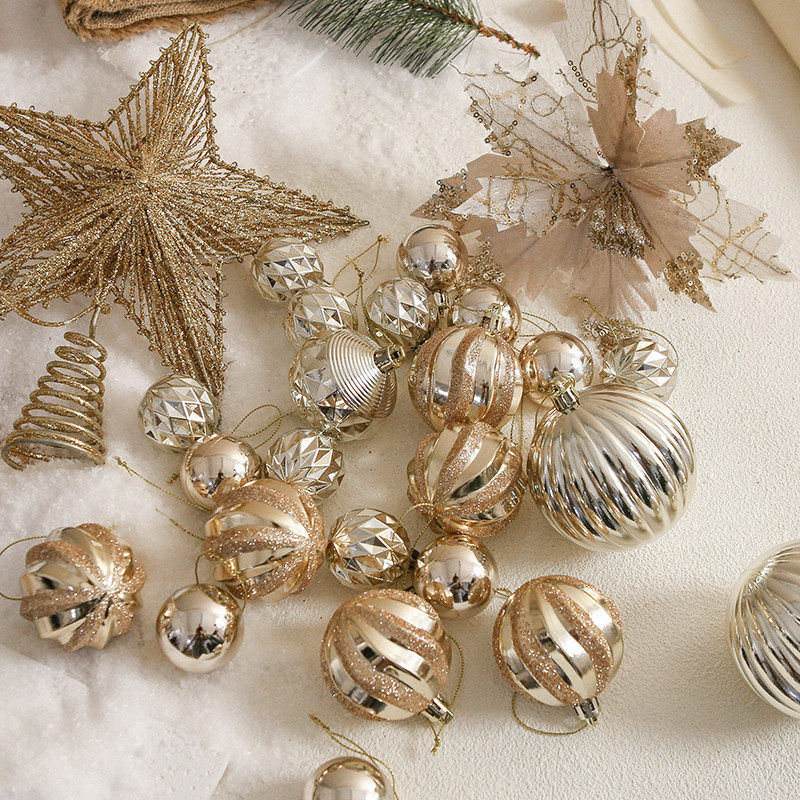 圣诞节装饰彩球商场橱窗豪华场景布置配饰圣诞树挂饰套餐吊球挂件