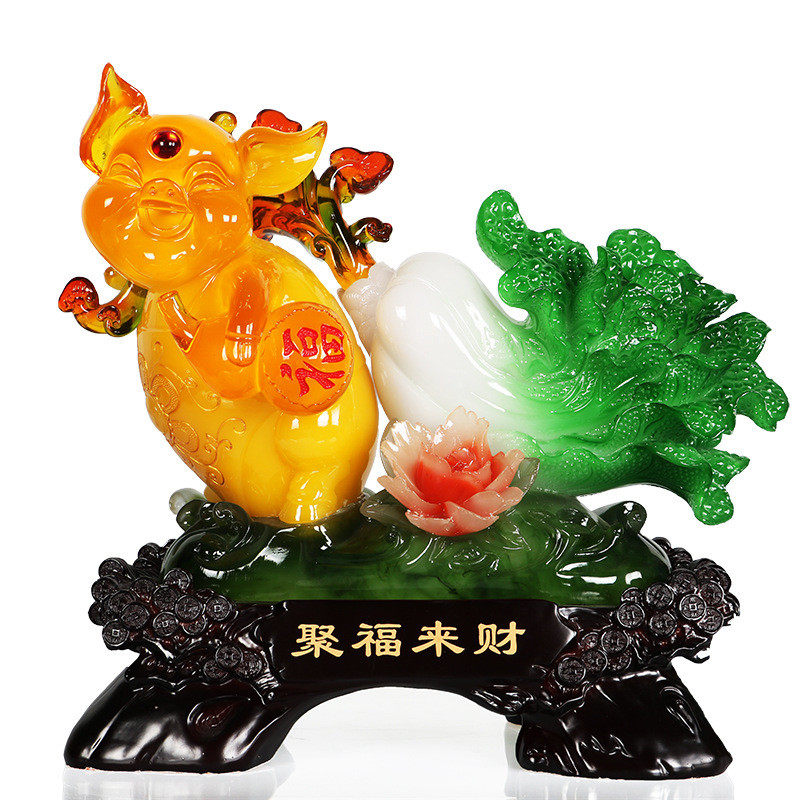 树脂工艺品批发招财猪乔迁礼品生肖猪年开业摆件商务馈赠