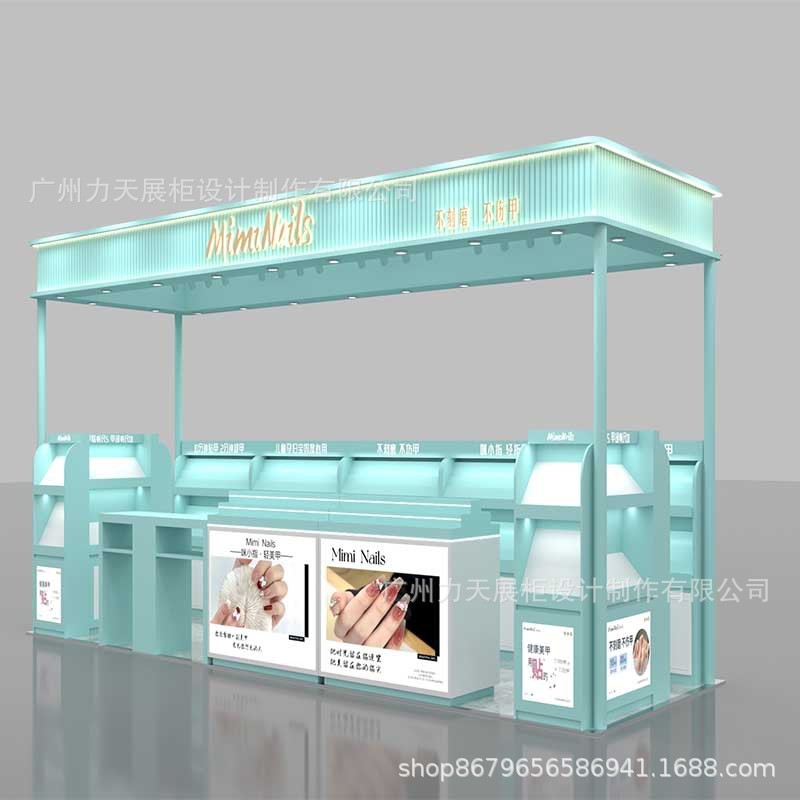 商场中庭多经点位快美甲店桁架闪展示架创意促销五金烤漆展示柜