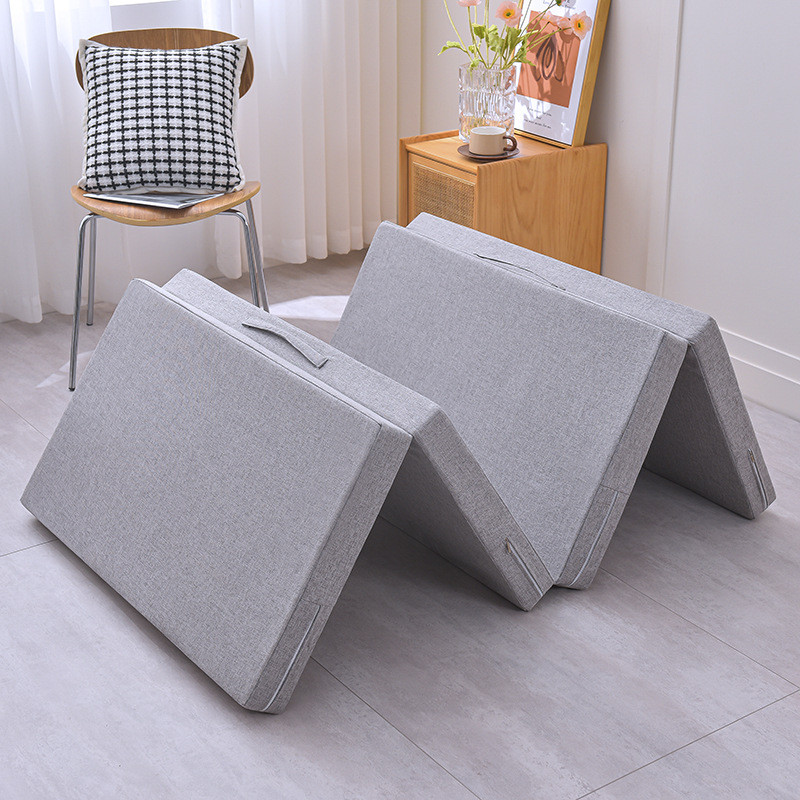 外贸加厚四折叠海绵床垫可午休学生办公室家用户外榻榻米睡垫