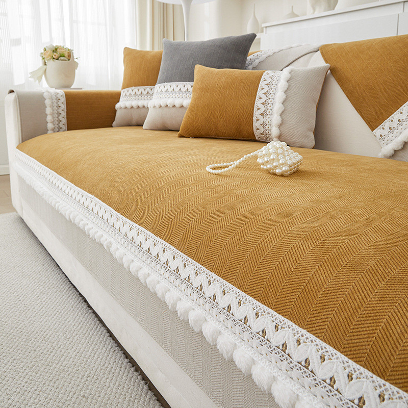扶轻奢高级感沙发垫四季通用防猫抓沙发靠背雪尼尔手巾防滑全盖垫