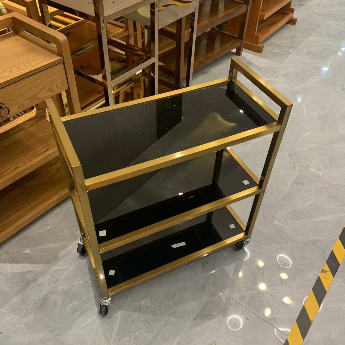火锅店菜架子三层铁艺蔬菜架配菜厨房置物架多层串串店放菜架商用