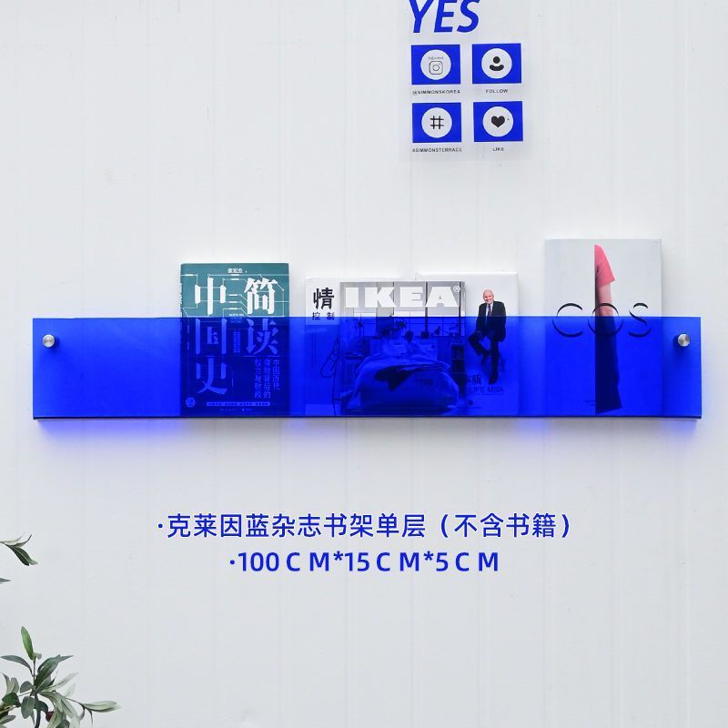 创意绘本架亚克力书架报刊杂志挂墙装饰壁挂式ins墙上透明展示架