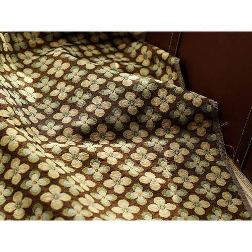 色织粗纺厚提花沙发布服装包包涤棉秋冬面料混纺几何花朵提花布料