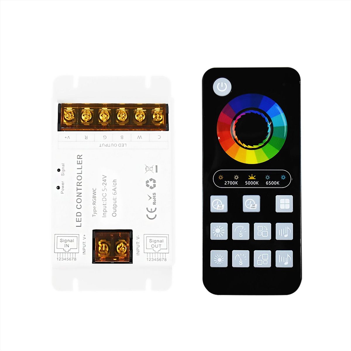 rgbwc同步音乐控制器定时开关同步级联多层调光器控制器rf遥控