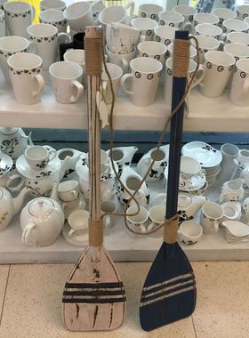 海洋工艺品实木做旧风格家居船浆酒吧咖啡厅挂墙工艺品摆件家居