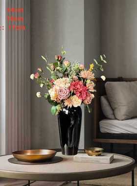 景德镇陶瓷花瓶摆件客厅插花中式感种花盆大复古陶罐装饰落地