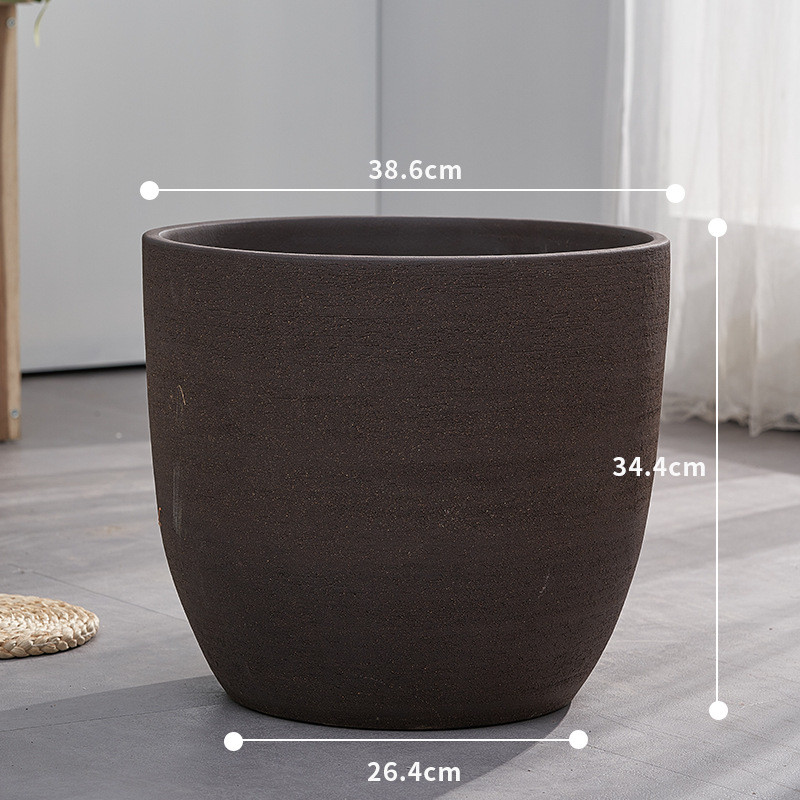 大号紫砂透气花盆绿植盆栽户外庭院粗客厅大口径园林陶罐