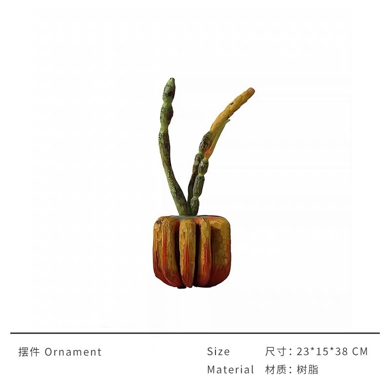 现代装饰品艺术彩色南瓜水果创意摆件桌面厨房电视柜轻奢样板间