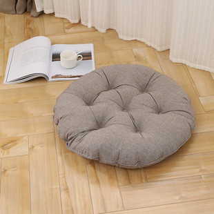 日式亚麻蒲团垫纯色沙发靠垫背阳台榻榻米坐垫修禅打坐美臀瑜伽