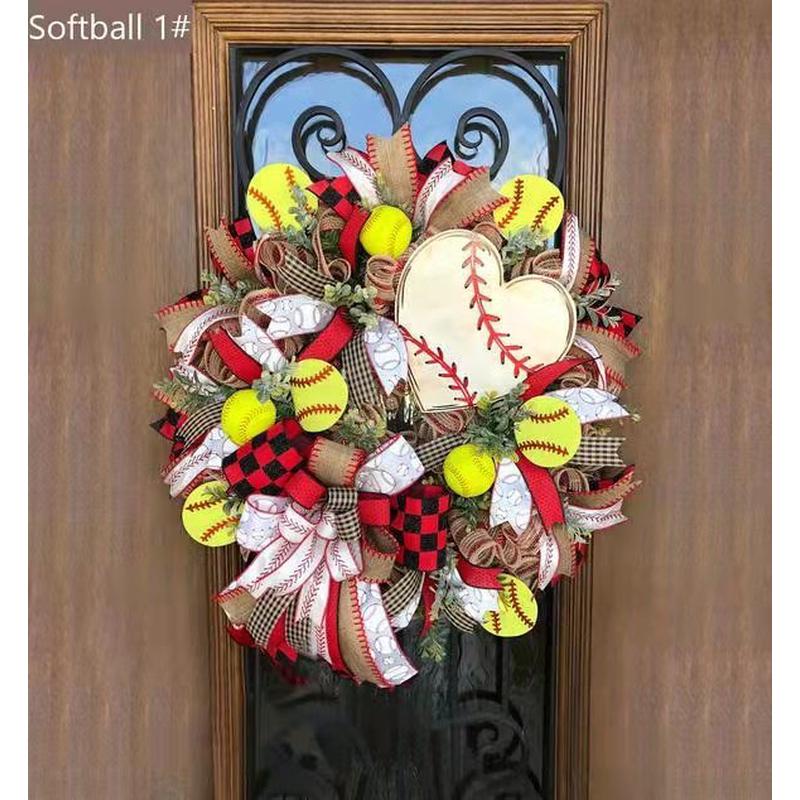 批发仿真花壁挂家庭装饰花环花环心木挂木牌爱棒球门挂