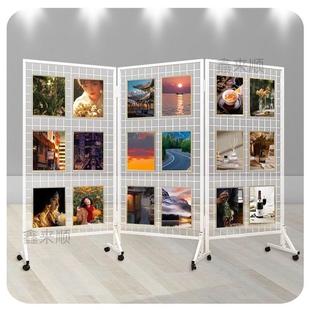 幼儿园儿童书画作品展示架铁艺网格架订婚结婚装饰照片墙屏风背景