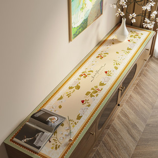 26x8田园美式 柜桌垫垫台 电视柜边柜防尘防水pvc盖布盖巾长方形鞋