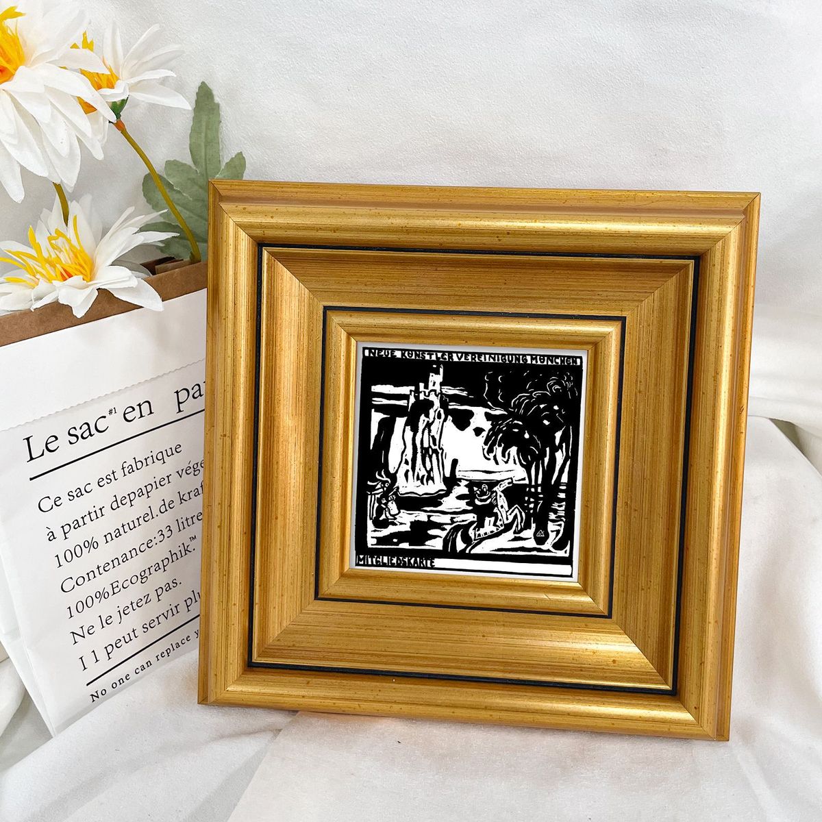 现代简约金色画框高端实木手工金箔墙壁装饰小油画框相框可定制