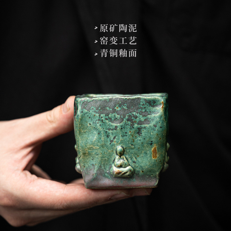 十路青手作敦煌印象茶盏品茗杯家用高端把玩茶器陶瓷茶杯小杯子