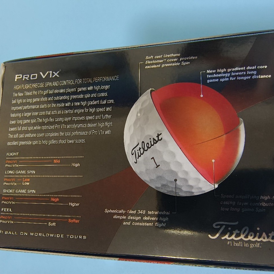 2023款prov1x四层高尔夫球pu材质一盒12个装