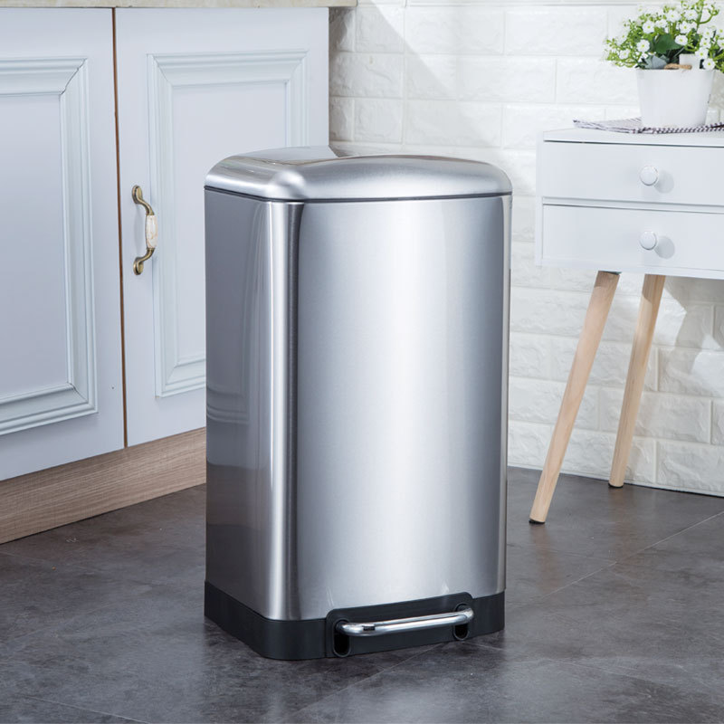 不锈钢办公室垃圾桶家用北欧大号带盖脚踏式室内商用30l代发