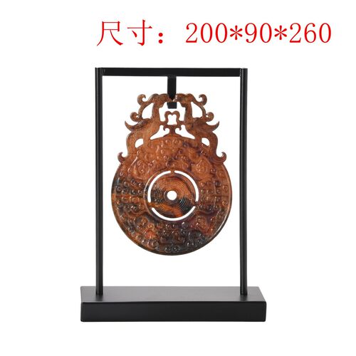 热销新中式现代轻奢中古风装软装饰品展示柜博古架陈列茶室玉璧摆