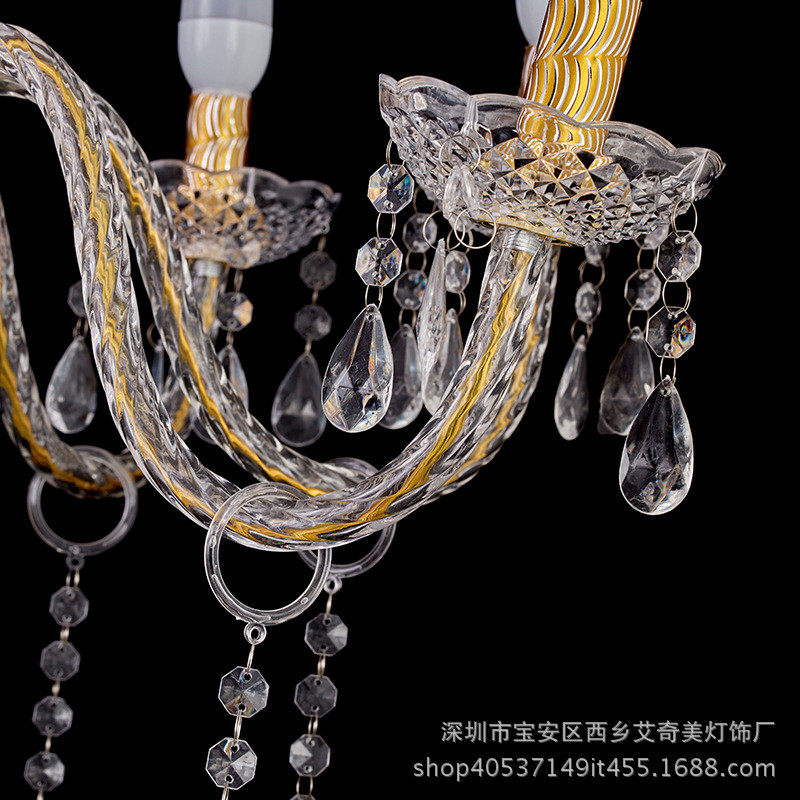 2018新款婚庆道具金色水晶吊灯仪式亭婚礼装饰灯影区留舞台吊灯