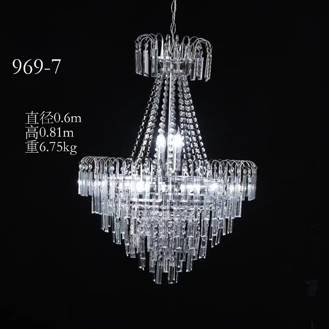 新款婚礼堂欧式铁艺电镀吊顶仪式亭水晶吊灯灯饰婚庆道具水晶吊灯