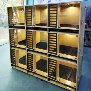 狗笼子实木展示柜寄养柜带托盘厕所狗笼小型犬别墅狗屋舍猫别墅柜