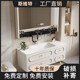 法式 浴室柜橡木陶瓷一体盆浴室柜组合卫生间洗脸池台多功能置物架
