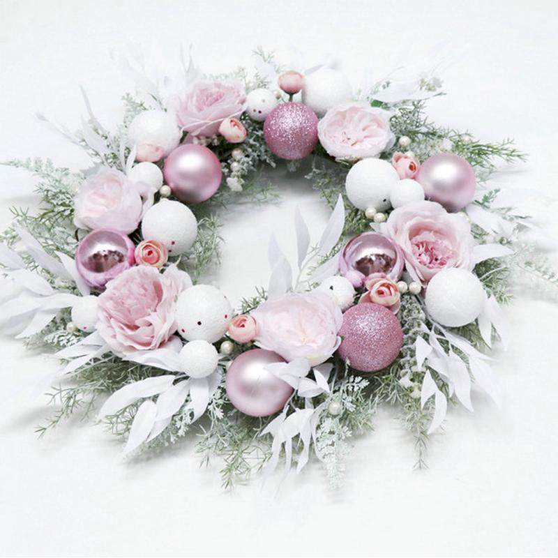 纯手工圣诞婚庆礼品节日花环粉色圣诞球花环装饰装饰花圈,节庆用品/礼品,圣诞装饰品,淘宝优惠券,粉丝福利购,淘宝优惠卷