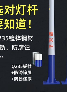 led市电路灯杆6米7米8米单双臂道路灯道路灯新农村户外防水户外杆