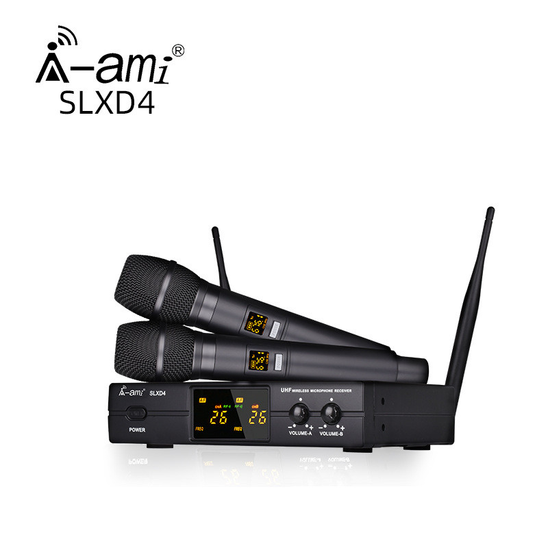 AMI无线麦克风U段一拖二SLXD4 话筒小机型演出教学家用唱歌舞台户