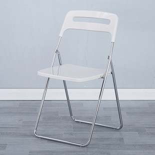 折叠塑料椅子ins透明亚克力时尚靠背椅椅活动拍照会场马富里折椅
