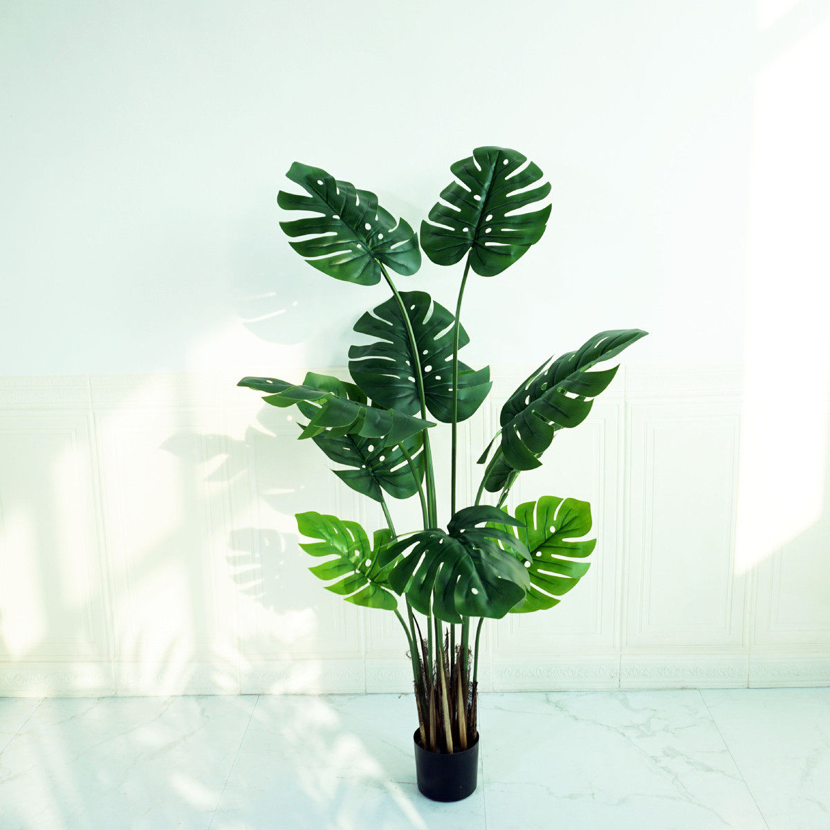 仿真植物龟背叶散尾葵室内装饰假盆栽北欧绿植客厅落地摆件盆栽树