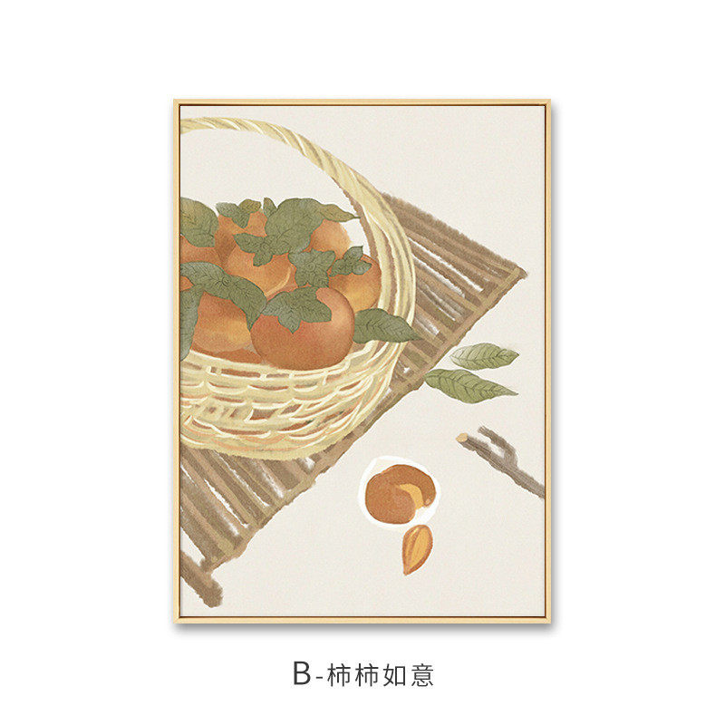 果韵花香新中式餐厅装饰画中国风饭厅三联墙壁挂画客厅厨房北欧