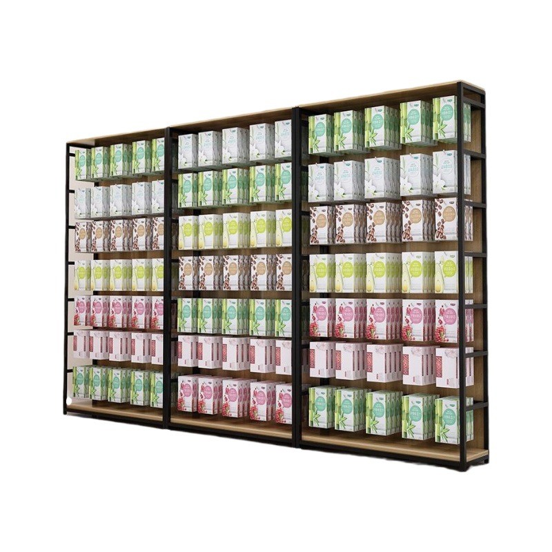 简易超市货架展示架带展示架挂钩饰品精品展示柜多层落地日用品柜