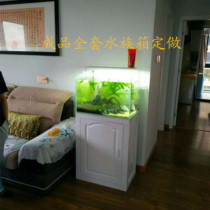 海鱼缸全套实木成品草缸热带龙鱼底滤水族箱海水缸家用生态缸