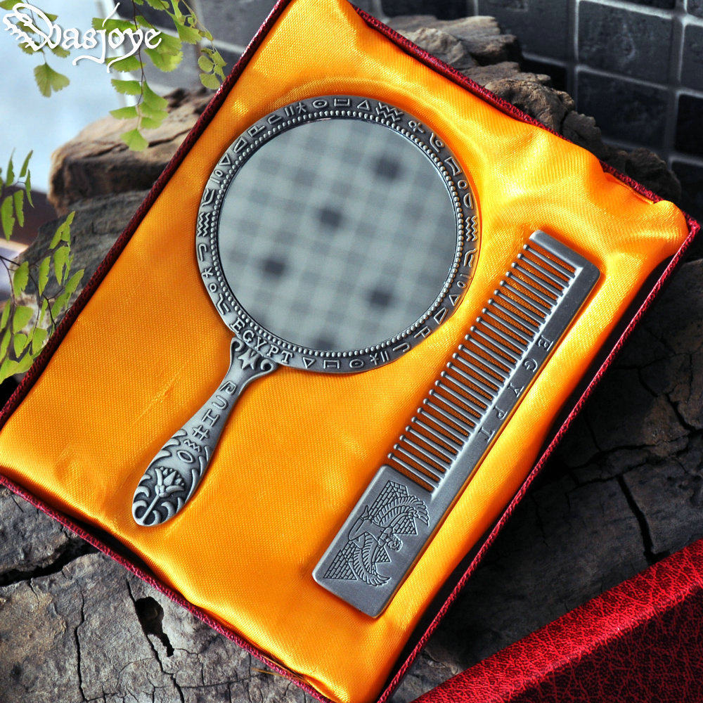 埃及复古随身便携欧式小镜子手柄镜化妆梳妆镜/梳子情人生日新品