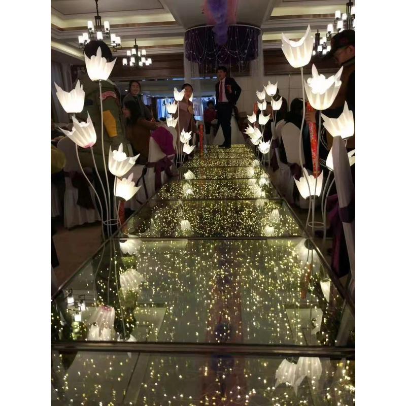 灯丝星光大道舞台婚礼t台走绣舞台婚庆玻璃舞台新款婚庆道具