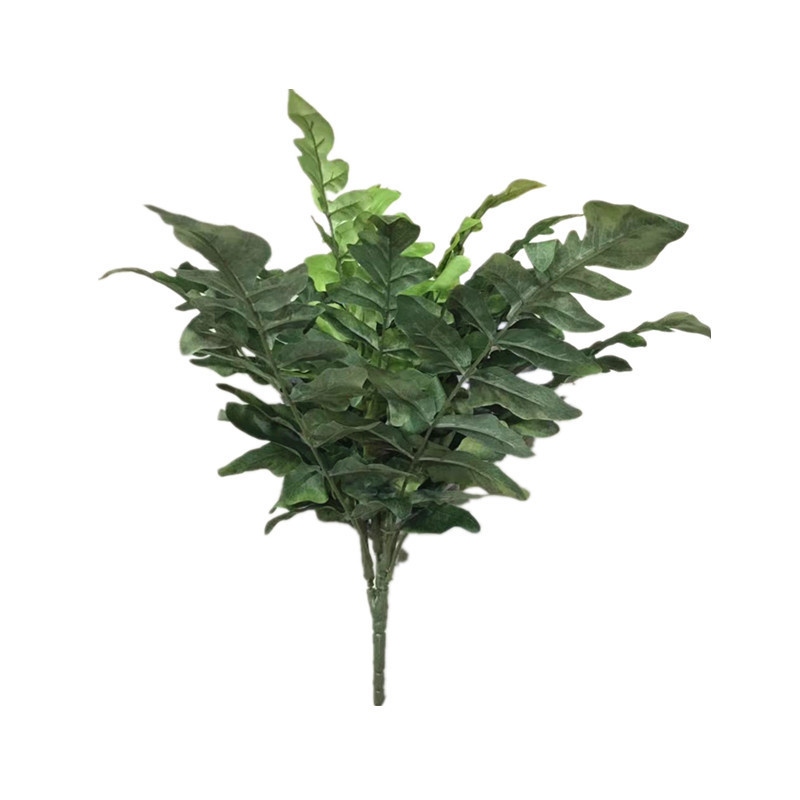 仿真绿植槲蕨热带雨林盆栽把束大叶子蕨类单只/束树下绢花装饰大