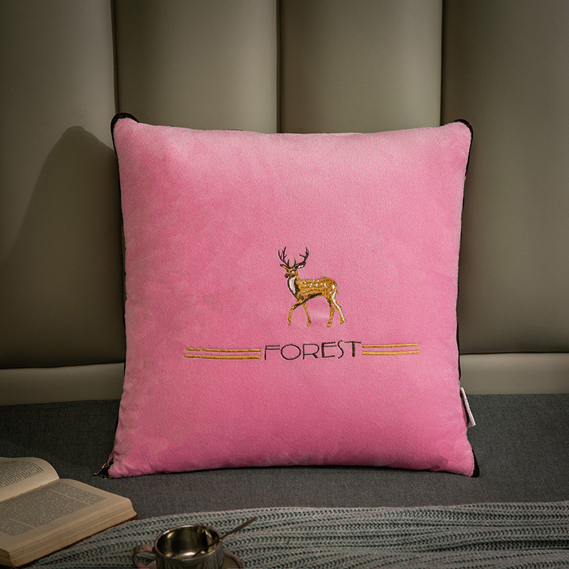 北欧两用抱枕被加厚二合一靠垫可折叠小毛毯汽车办公室午睡空调被