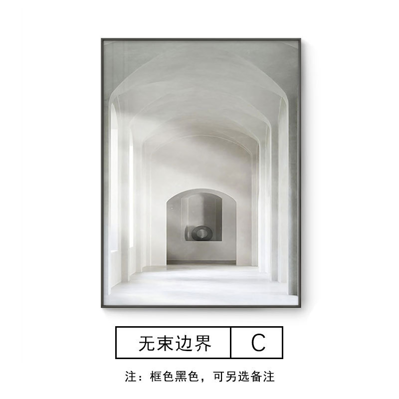 空间延伸小众装饰画客厅挂画玄关壁画过道走廊尽头艺术公寓建筑画图片
