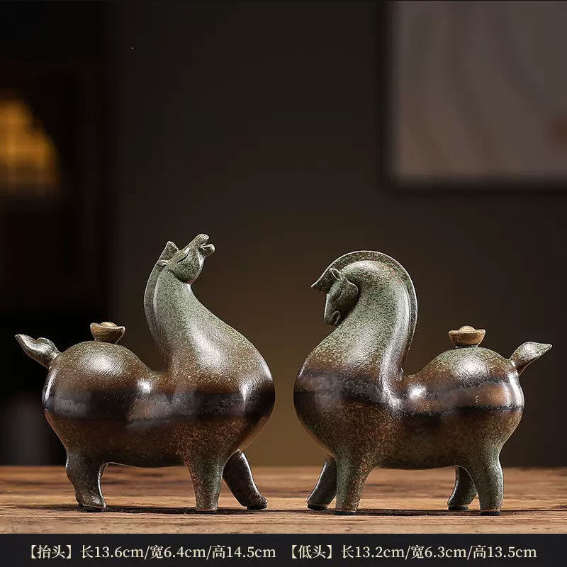 陶瓷唐马摆件小号招财客厅玄关酒柜桌面装饰品办公桌生肖马摆设,家居饰品,装饰摆件,淘宝优惠券,粉丝福利购,淘宝优惠卷
