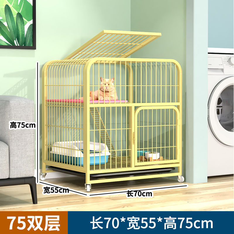 猫笼家用室内方管自由空间带厕所宠物镀锌超大双层猫舍猫屋猫咪窝