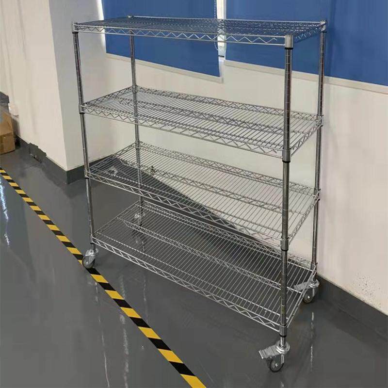 不锈钢置物架仓库货架防静电物料架工厂车间货架移动货架冷库多层