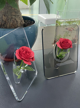 亚克力插瓶器花瓶简约批透明花器客厅餐桌迷你ins摆件装饰亚克力
