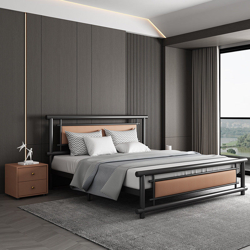 铁艺双人床1.8米简约现代床加固加厚公寓出租房1.5米单人新款