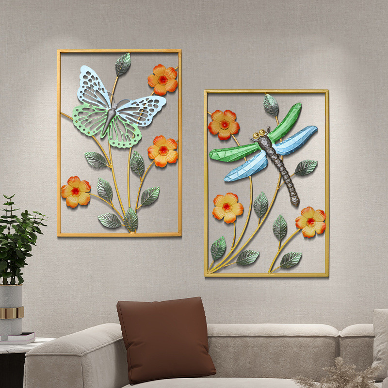 批发节约蝴蝶装饰画铁艺壁饰客厅卧室挂画餐厅墙面立体画现代图片