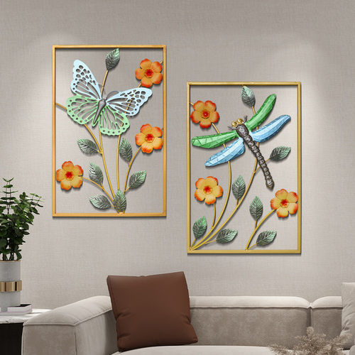 批发节约蝴蝶装饰画铁艺壁饰客厅卧室挂画餐厅墙面立体画现代