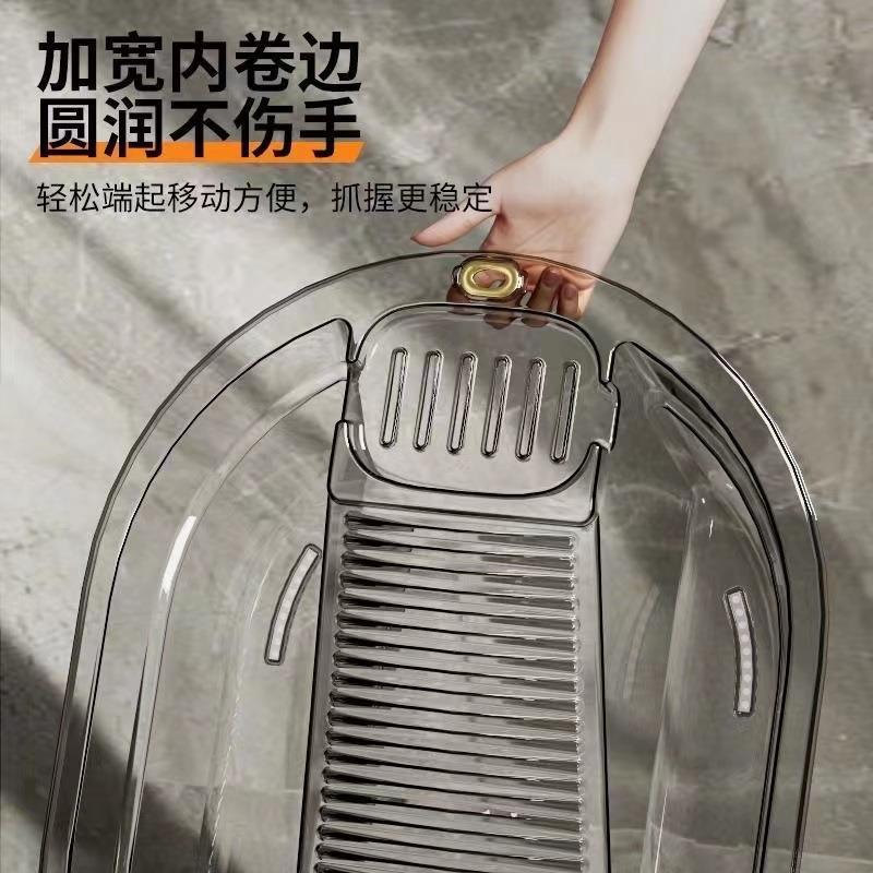 洗衣盆带搓衣板一体式家用大号塑料脸盆多功能洗衣桶加厚搓衣大盆
