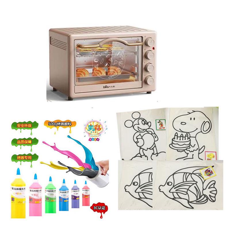 烤游乐项目儿童diy手工胶画铁板画大黑边小空瓶铝板贴画油膏套装